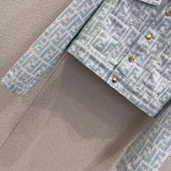 Fendi Jacquard Collar Denim Jacket - Picture 5 of 8
